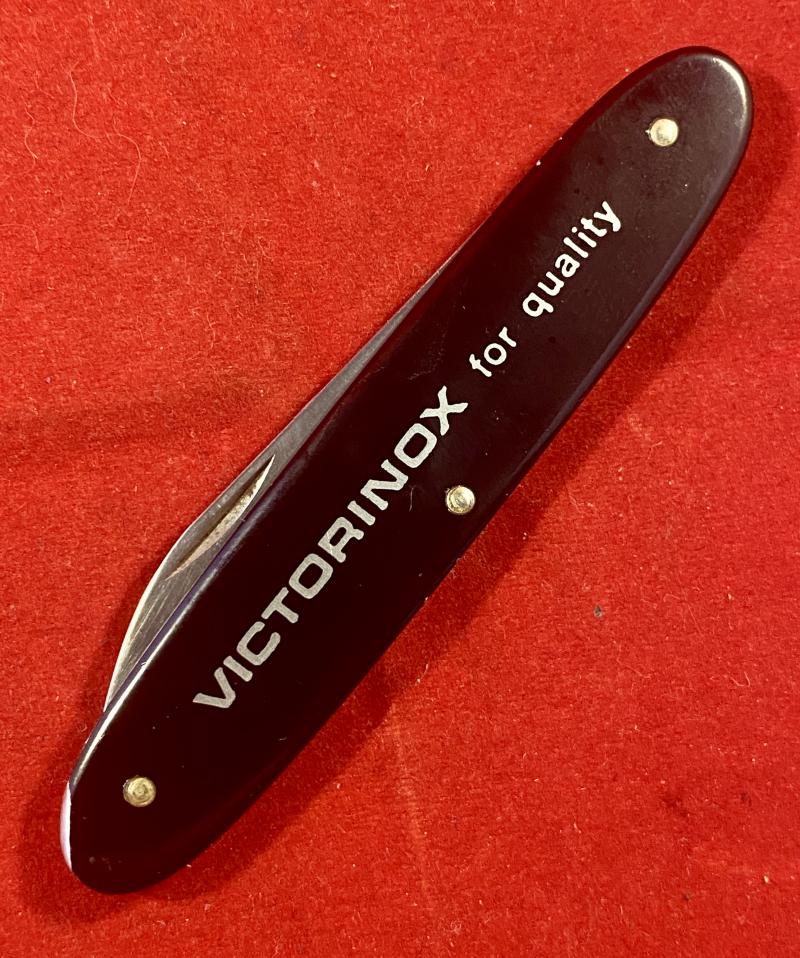 Vintage Thin Black Swiss Victorinox Double Bladed Watch Case Opener Knife – Branded LOCKHART