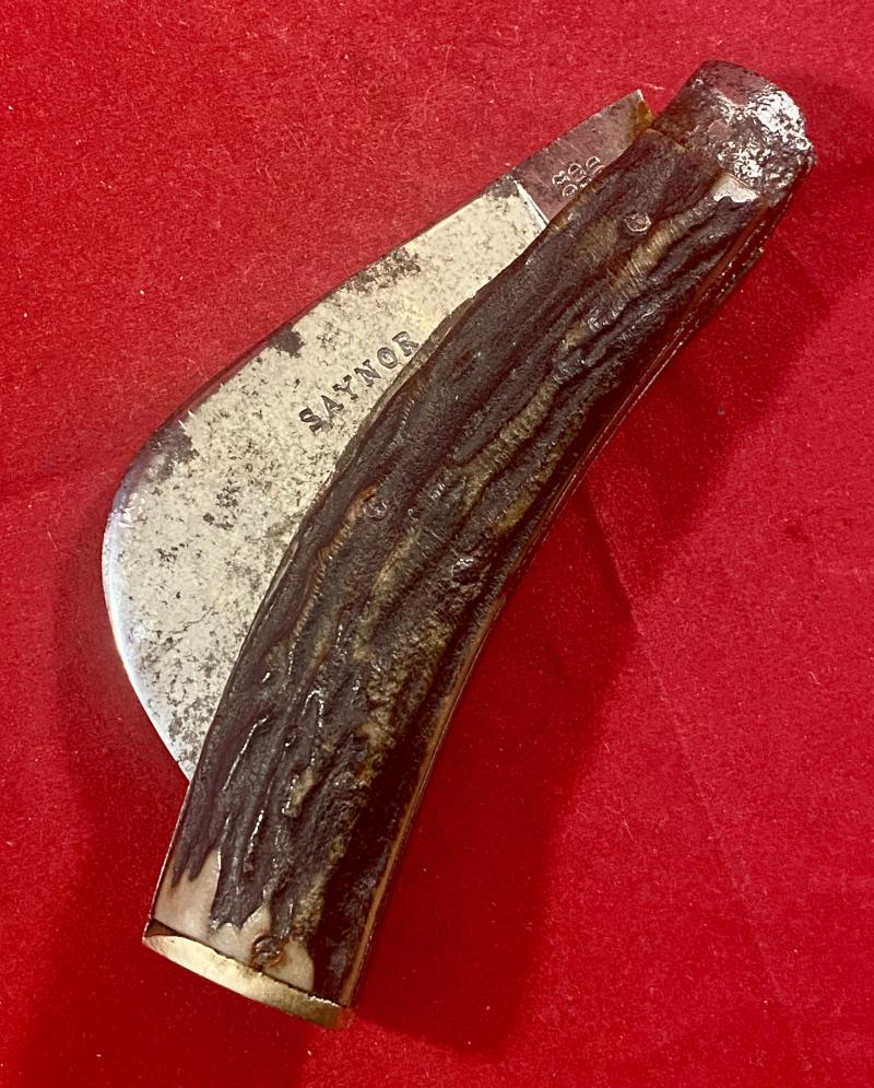 Extra Photos of Antique Pruning Knife with Hawksbill Blade and Stag Antler Grip by SAYNOR - 52452