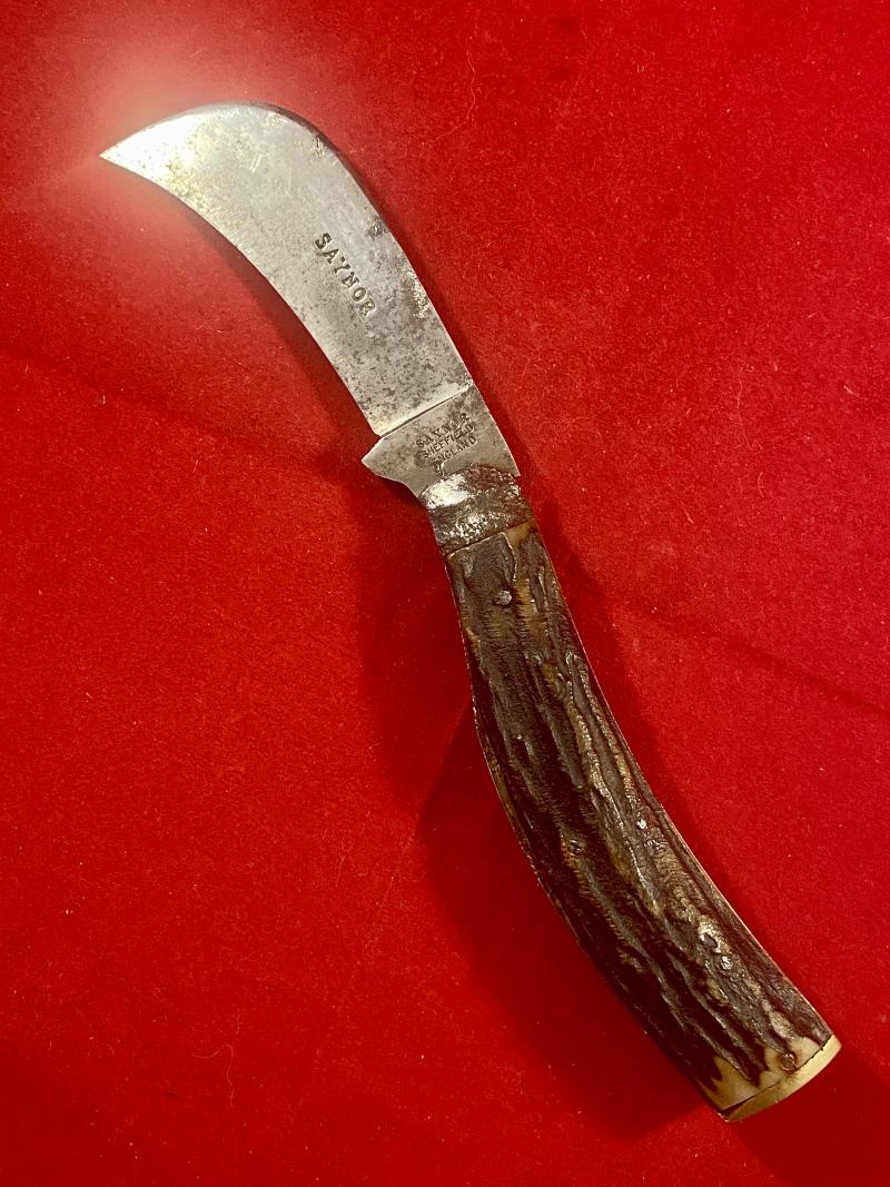 Antique Pruning Knife with Hawksbill Blade and Stag Antler Grip by SAYNOR c1890