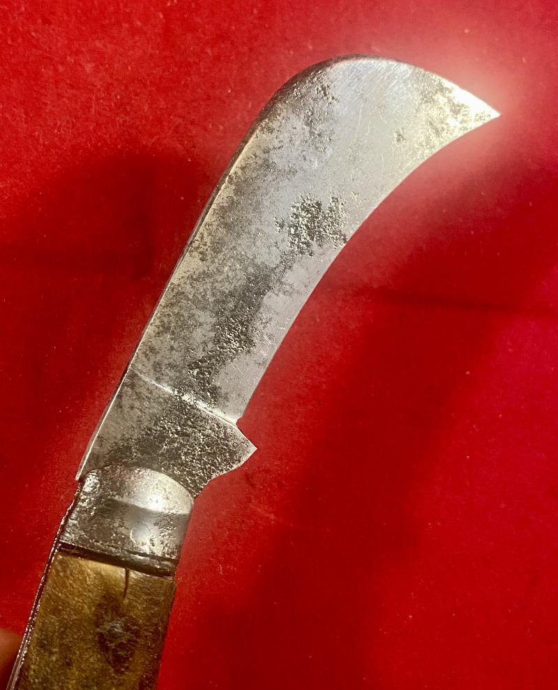 Antique Pruning Knife with Hawksbill Blade and Stag Antler Grip by SAYNOR c1890