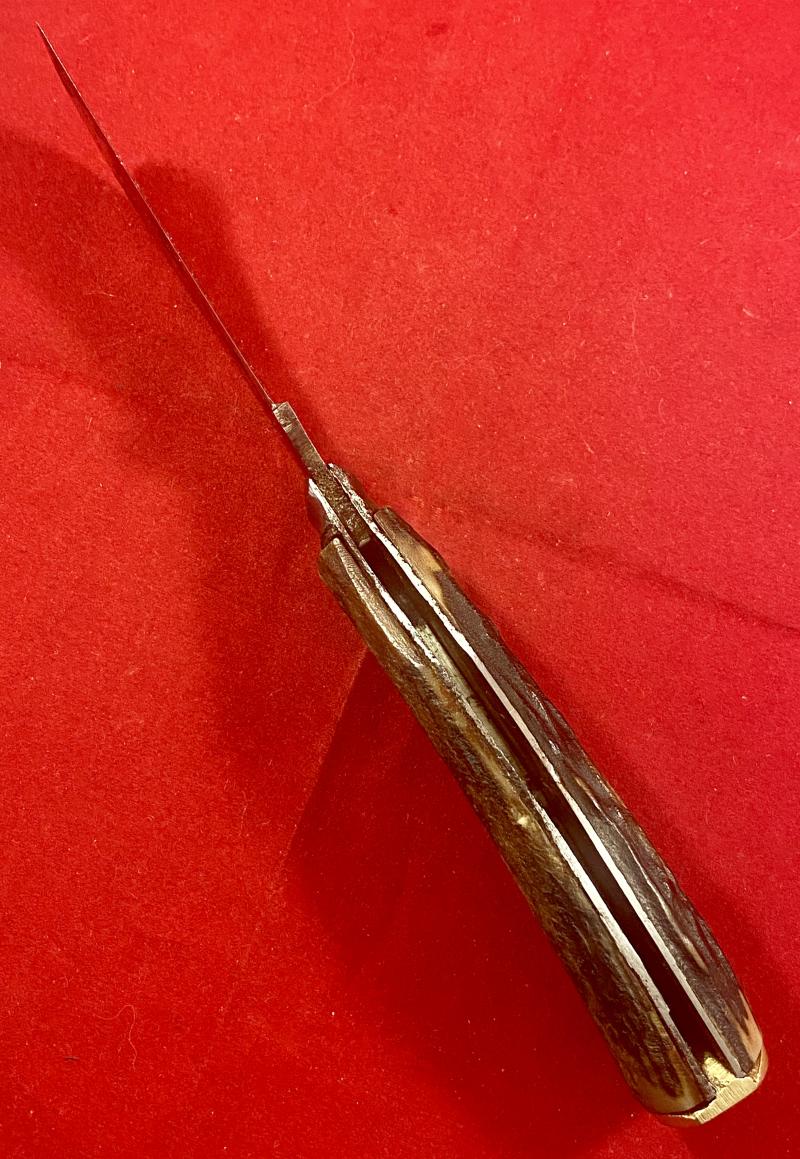 Antique Pruning Knife with Hawksbill Blade and Stag Antler Grip by SAYNOR c1890