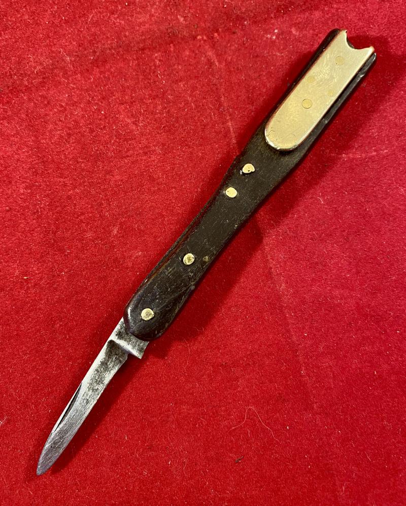 Fine Victorian Mahogany and Brass Quill Pen Maker and Trimmer c1880