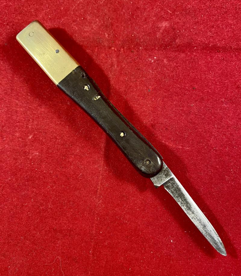 Fine Victorian Mahogany and Brass Quill Pen Maker and Trimmer c1880