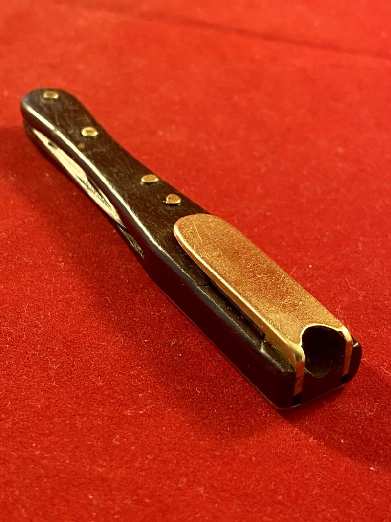 Fine Victorian Mahogany and Brass Quill Pen Maker and Trimmer c1880