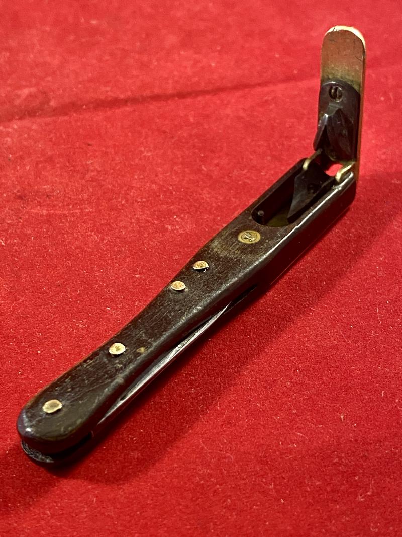 Fine Victorian Mahogany and Brass Quill Pen Maker and Trimmer c1880