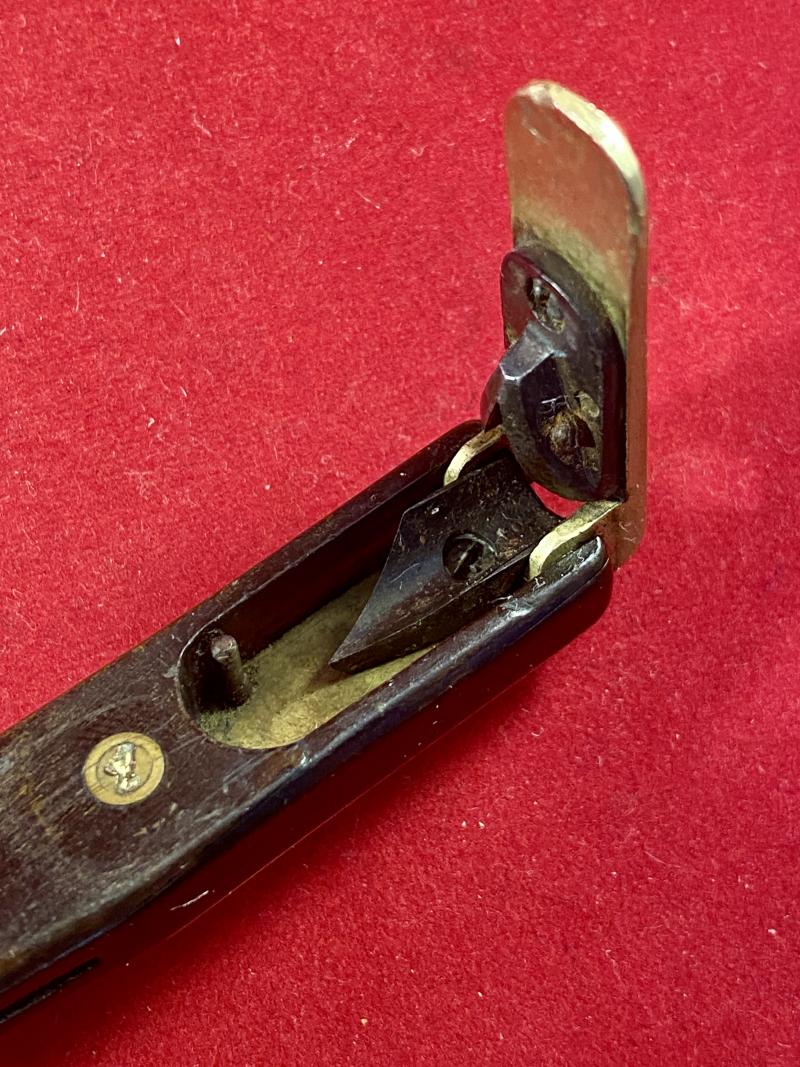 Fine Victorian Mahogany and Brass Quill Pen Maker and Trimmer c1880