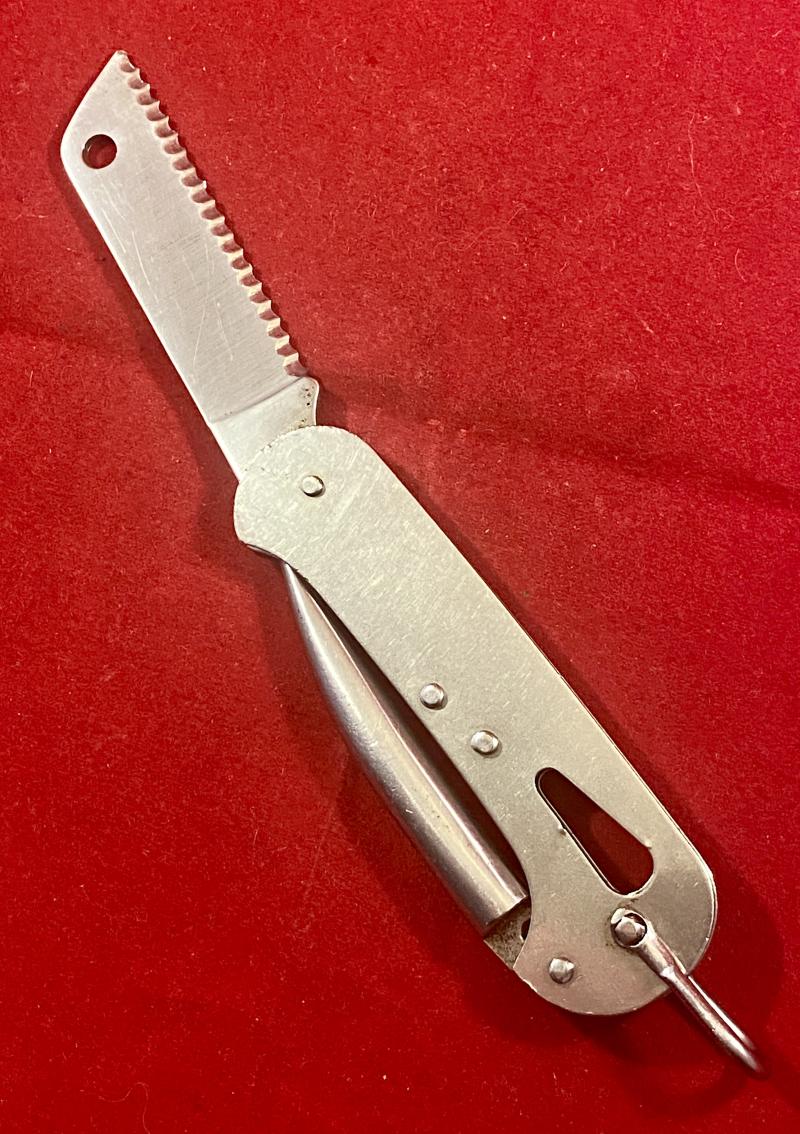 Vintage Captain Currey Lockspike Stainless Steel Bosun’s Knife with Serrated Blade, Marlin Spike and Shackle Key Slot