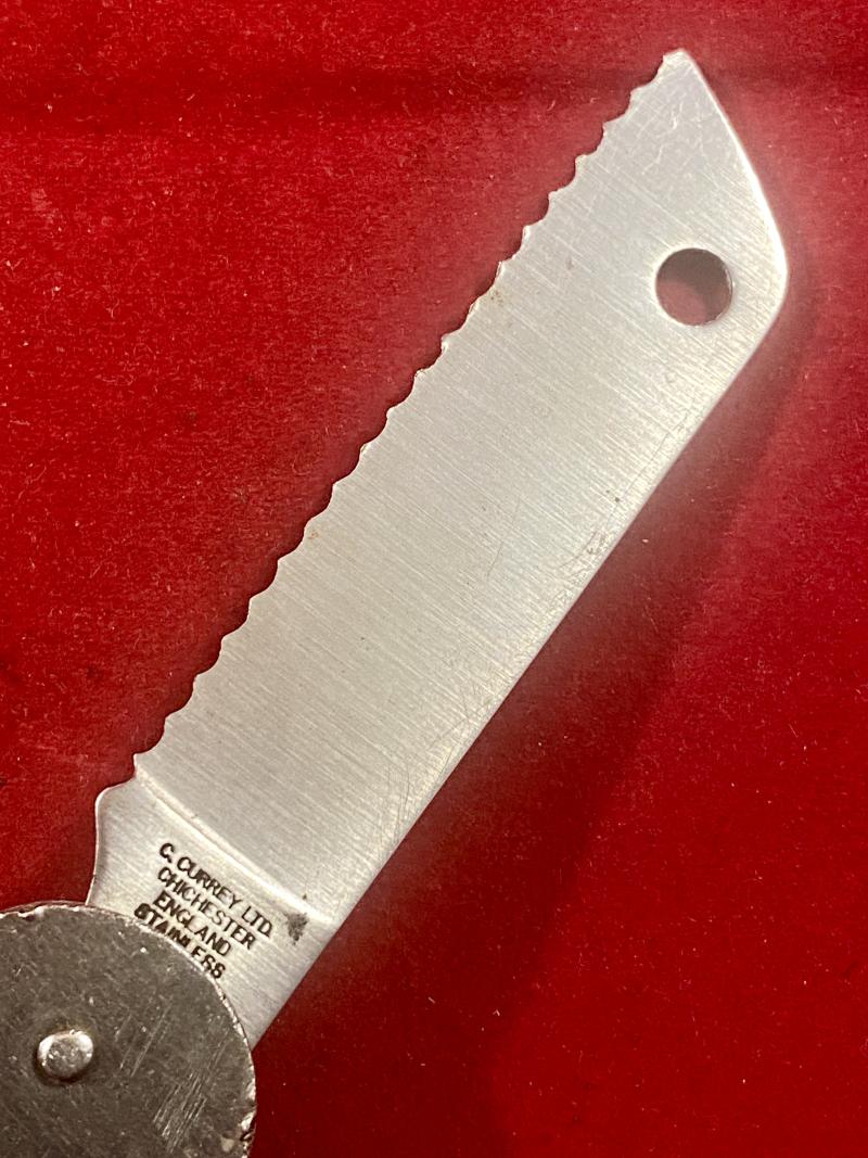 Vintage Captain Currey Lockspike Stainless Steel Bosun’s Knife with Serrated Blade, Marlin Spike and Shackle Key Slot
