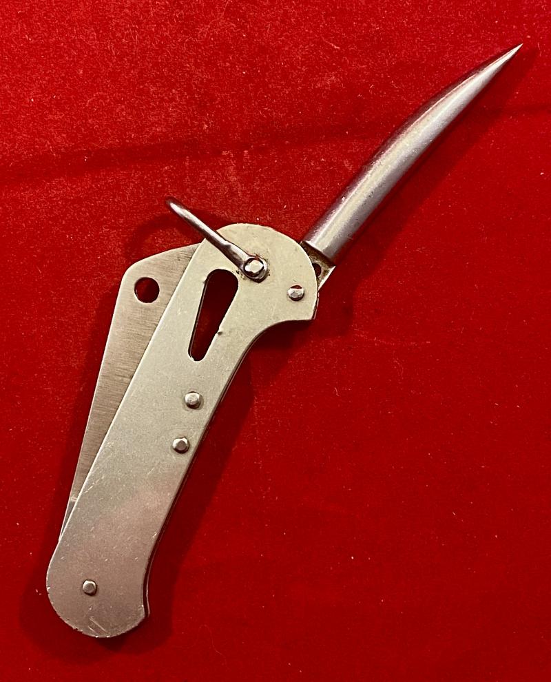 Vintage Captain Currey Lockspike Stainless Steel Bosun’s Knife with Serrated Blade, Marlin Spike and Shackle Key Slot