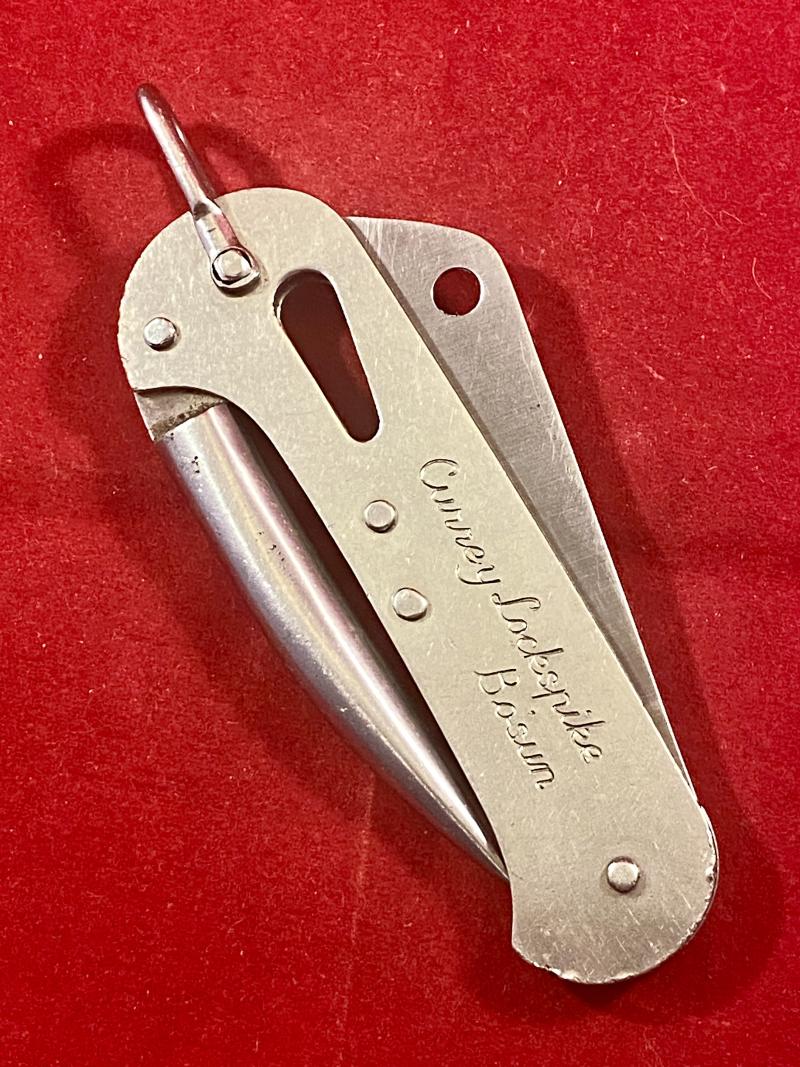 Vintage Captain Currey Lockspike Stainless Steel Bosun’s Knife with Serrated Blade, Marlin Spike and Shackle Key Slot