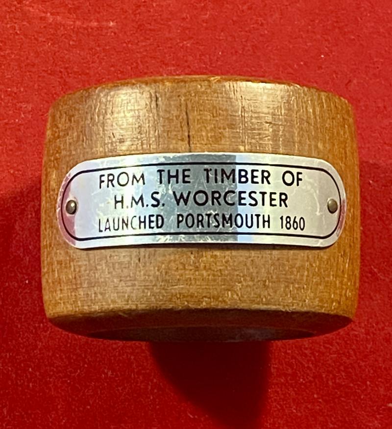 Napkin Ring made from the Teak Wood of H.M.S. WORCESTER launched in 1860
