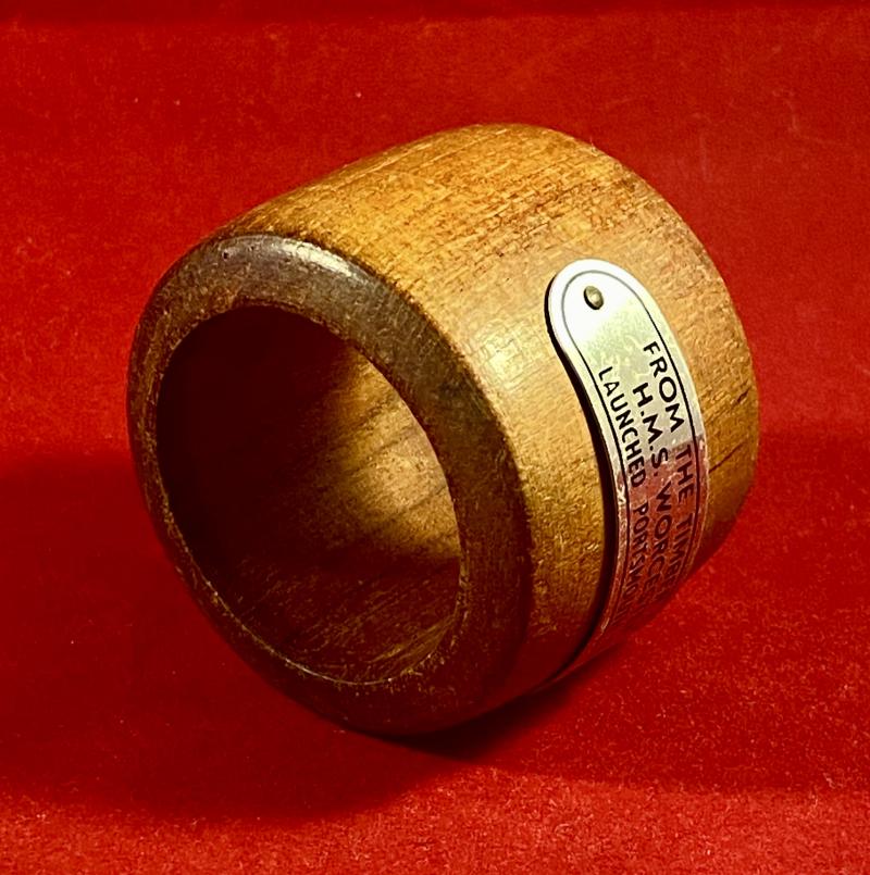 Napkin Ring made from the Teak Wood of H.M.S. WORCESTER launched in 1860