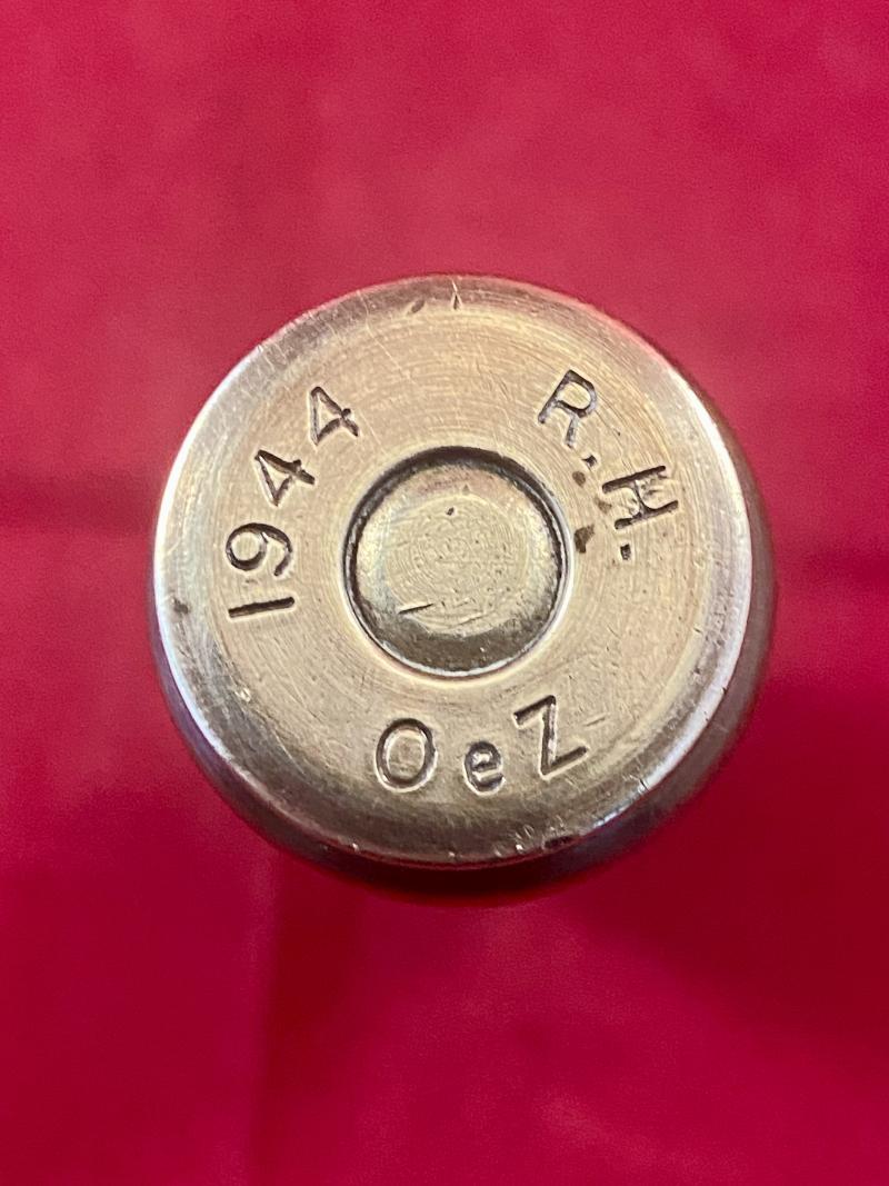 WW2 British Naval 20mm Oerlikon Anti-Aircraft Autocannon Shell Casing (not fired) by Raleigh Cycle Co. 1944