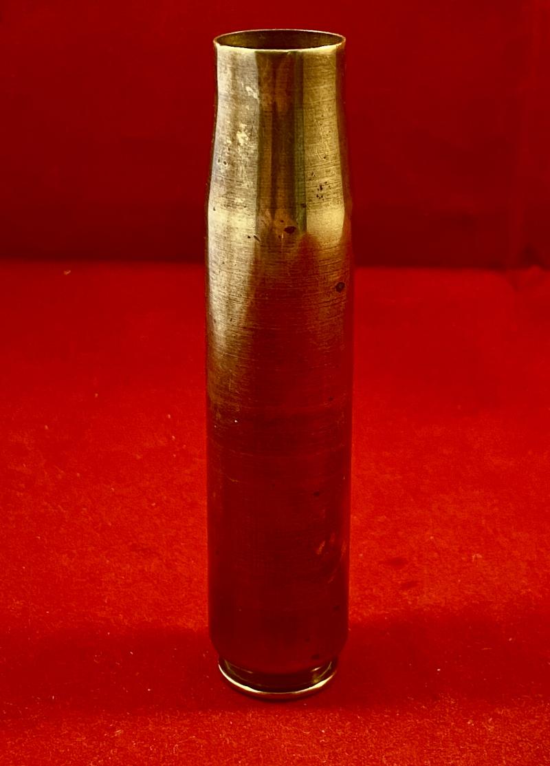 WW2 British Naval 20mm Oerlikon Anti-Aircraft Autocannon Shell Casing (not fired) by Raleigh Cycle Co. 1944