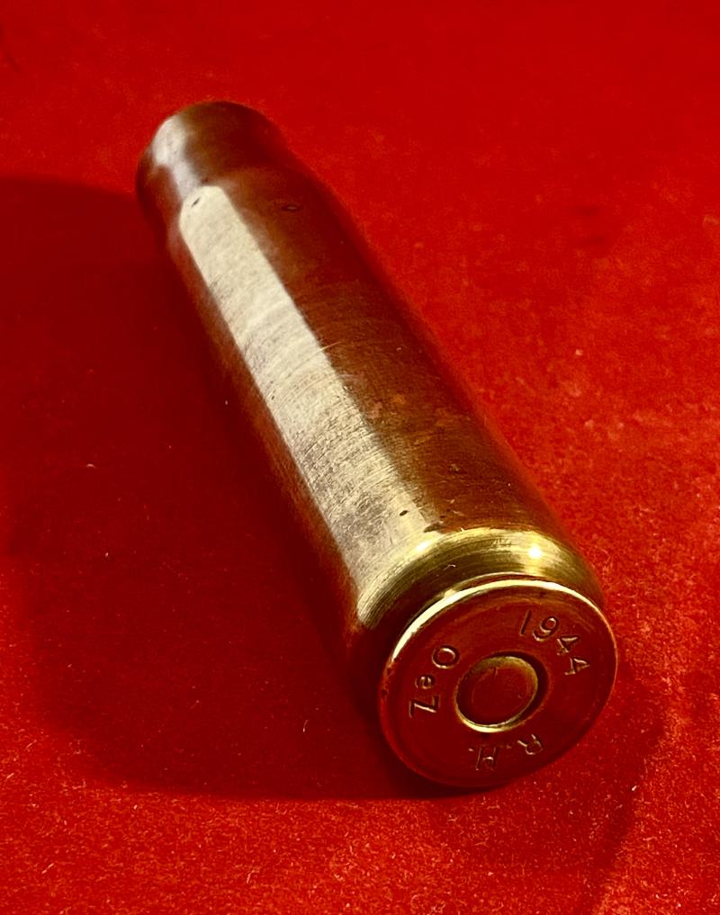 WW2 British Naval 20mm Oerlikon Anti-Aircraft Autocannon Shell Casing (not fired) by Raleigh Cycle Co. 1944