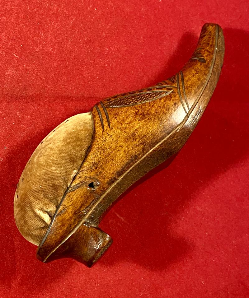 Rare Anglo-Boer War - POW made Wooden Shoe Pin Cushion – Bermuda c1902