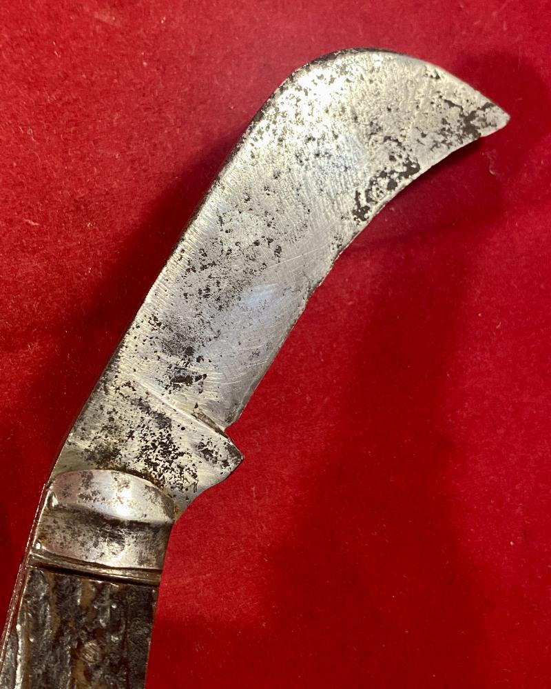 Antique Pruning Knife with Hawksbill Blade and Beautiful Stag Antler Grip by SAYNOR c1890