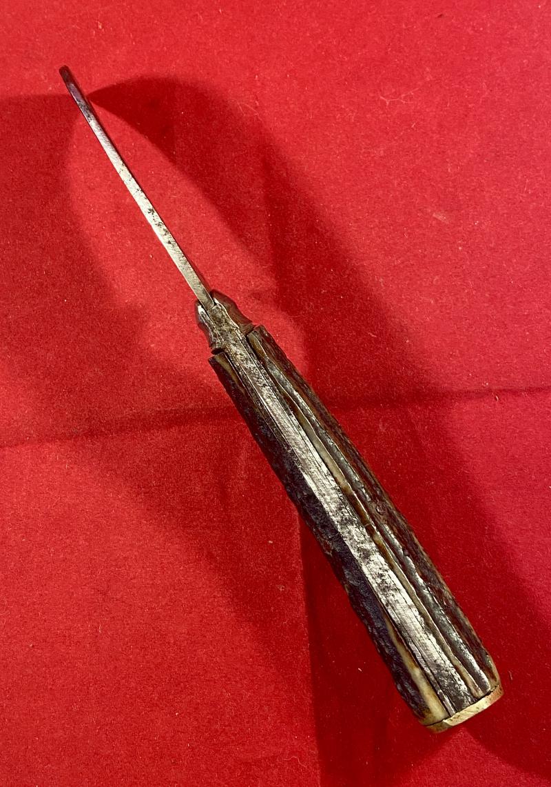 Antique Pruning Knife with Hawksbill Blade and Beautiful Stag Antler Grip by SAYNOR c1890