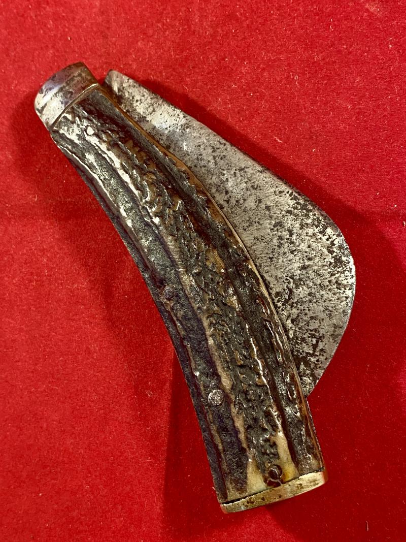 Antique Pruning Knife with Hawksbill Blade and Beautiful Stag Antler Grip by SAYNOR c1890