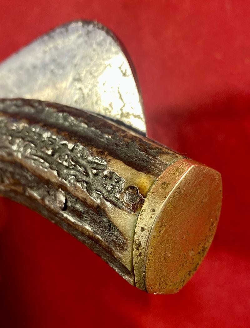 Antique Pruning Knife with Hawksbill Blade and Beautiful Stag Antler Grip by SAYNOR c1890