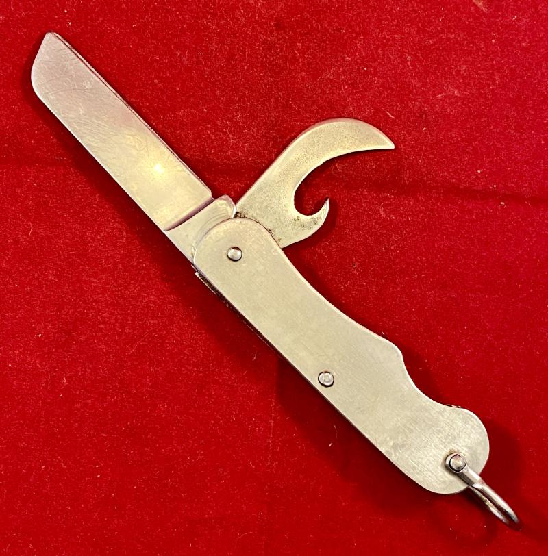 Vintage British Army Folding 2-Piece Stainless Steel Clasp or Jack Knife by Joseph Adams Dated 1993