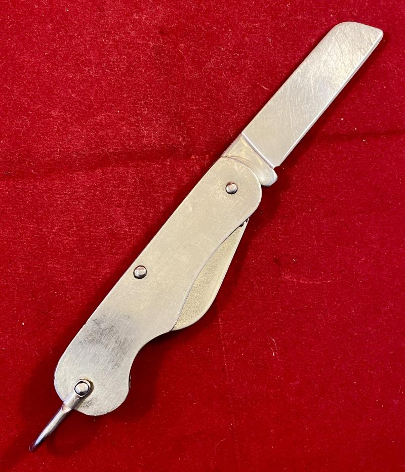 Vintage British Army Folding 2-Piece Stainless Steel Clasp or Jack Knife by Joseph Adams Dated 1993