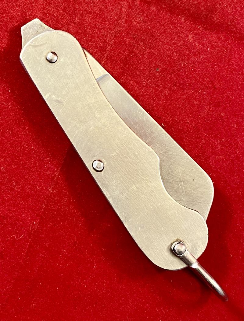Vintage British Army Folding 2-Piece Stainless Steel Clasp or Jack Knife by Joseph Adams Dated 1993