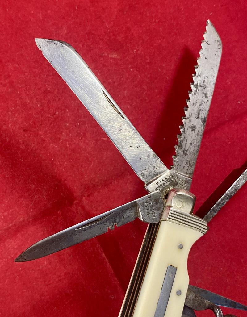 Fine Antique Multi-Tool Horseman’s Farrier’s Knife with a Smooth Bone Grip by HILL of Bristol c1880