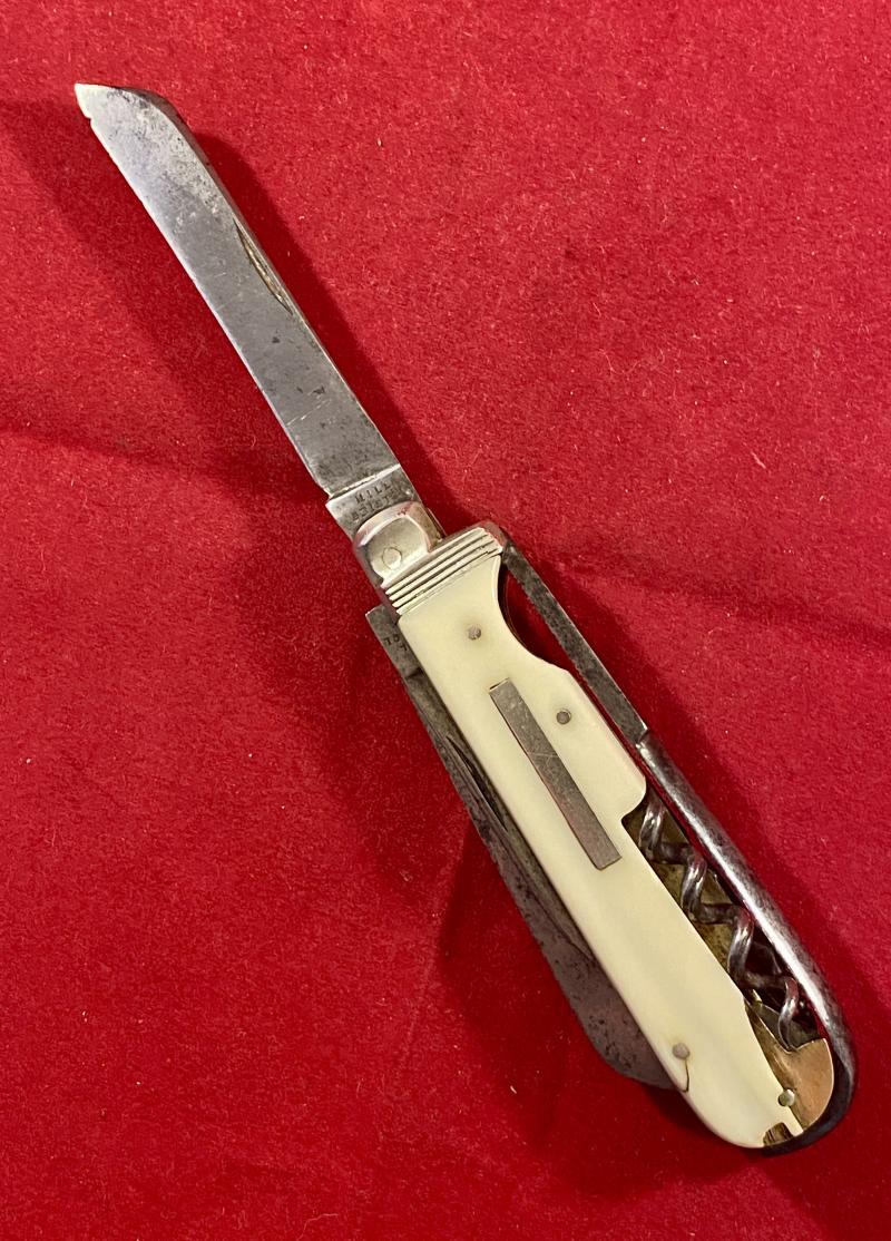 Fine Antique Multi-Tool Horseman’s Farrier’s Knife with a Smooth Bone Grip by HILL of Bristol c1880