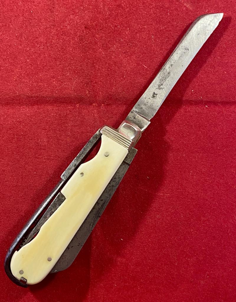 Fine Antique Multi-Tool Horseman’s Farrier’s Knife with a Smooth Bone Grip by HILL of Bristol c1880