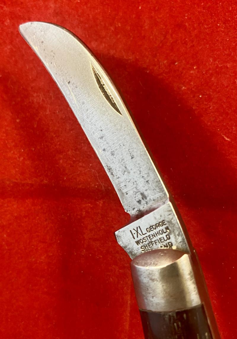 Vintage Pocket Pruning Knife with Buffalo Horn Grip by I XL George Wostenholm of Sheffield c1960