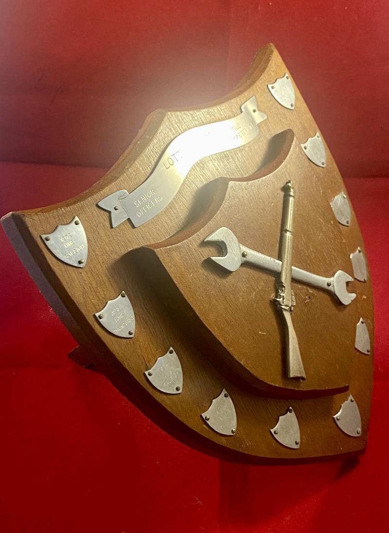 Vintage Royal Navy Mechanical Engineers Senior Officers LOTT Trophy Wooden Award Shield for Tile Competition 1972 to 1978