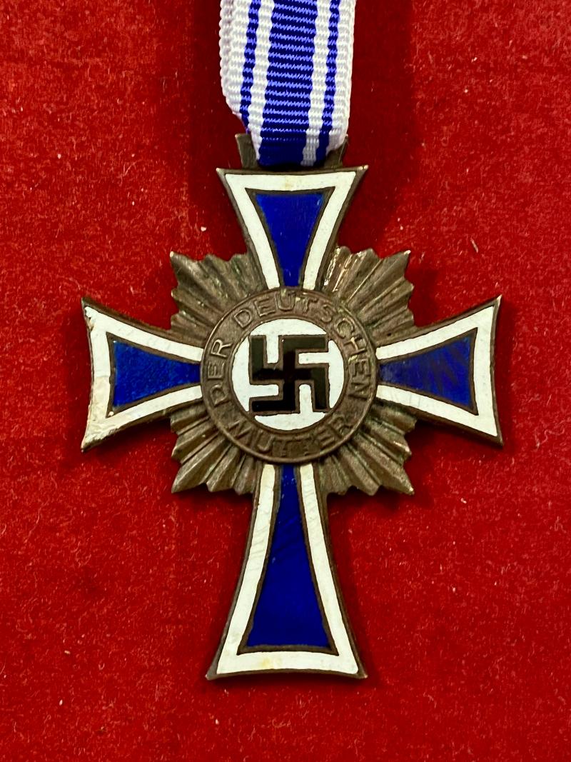 Genuine WW2 German Mother’s Cross in Bronze with a New Ribbon