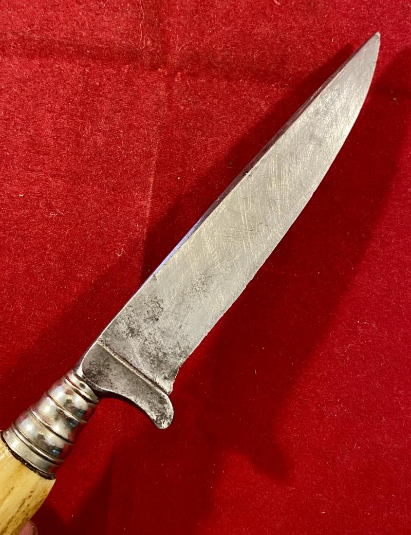 Vintage Souvenir Stag Antler Boot Knife with Original Leather Sheath – A. PETER PASSAU Germany c1930