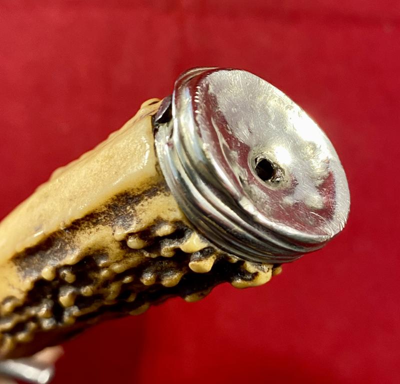 Vintage Souvenir Stag Antler Boot Knife with Original Leather Sheath – A. PETER PASSAU Germany c1930