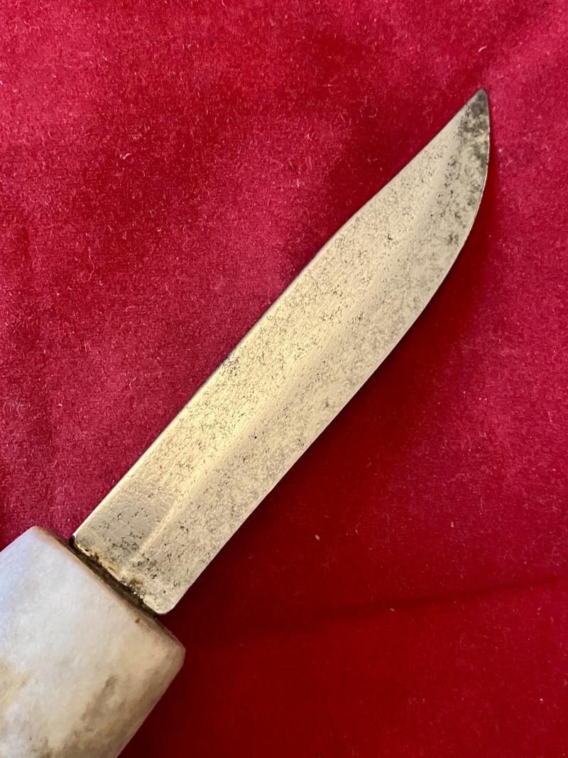 Vintage Traditional Decorated Sami Knife made from Reindeer Antler