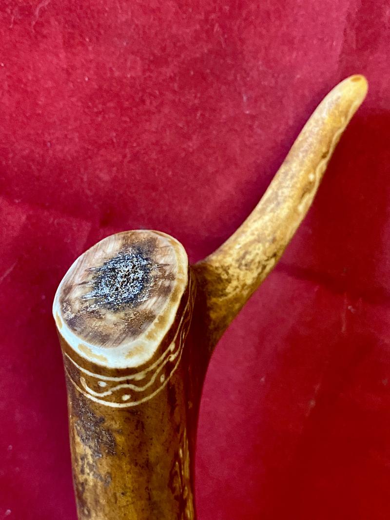 Vintage Traditional Decorated Sami Knife made from Reindeer Antler