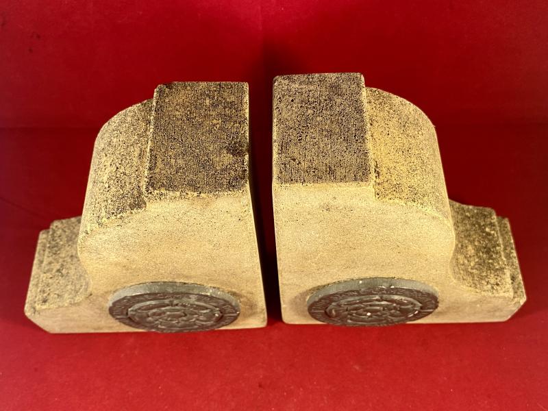 WW2 Souvenir Bookends made from salvaged Portland Stone from the Houses of Parliament after the Blitz bombings during May 1941