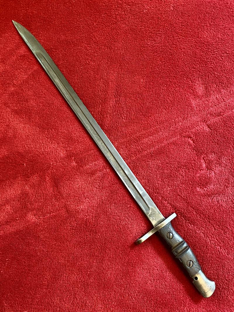 WW1 US Remington M1917 Bayonet dated 1917 with Maxim Green Leather Scabbard by Jewell 1918