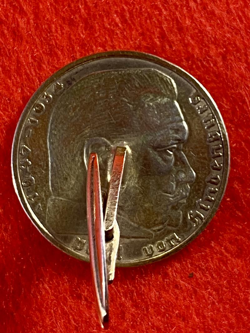 Original Pair of WW2 German 2 Mark Nazi Silver Coin Cufflinks (with Gilt Finish) Depicting Hindenburg and The National Eagle
