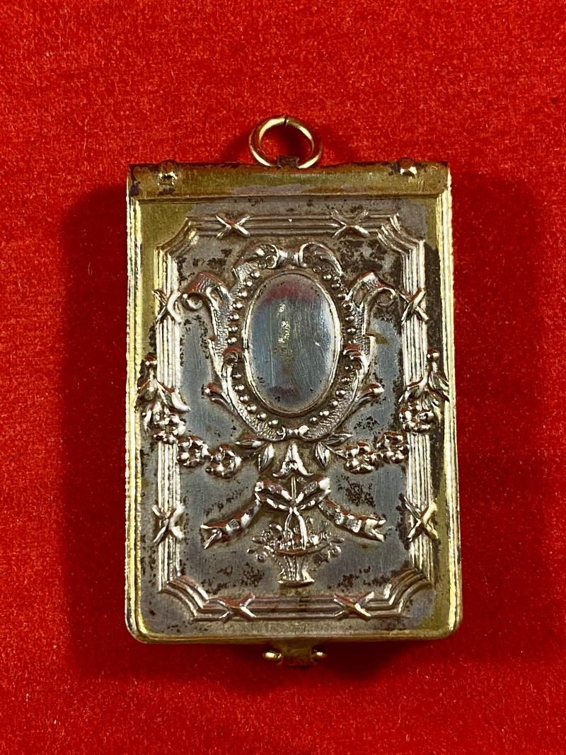 Commemorative French WW1 Gilt Metal Miniature Photo Album Pendant - Signing of WW1 armistice