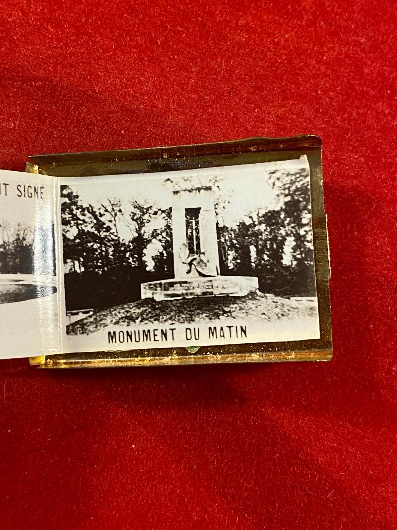 Commemorative French WW1 Gilt Metal Miniature Photo Album Pendant - Signing of WW1 armistice