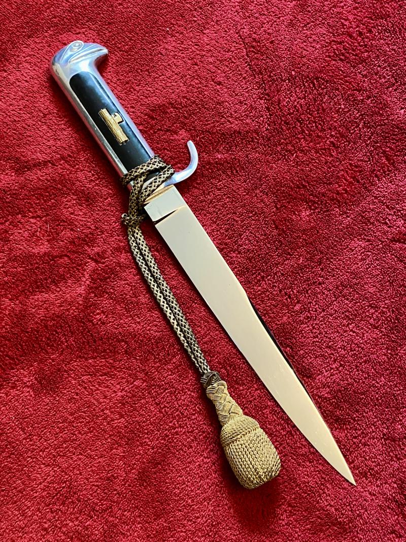 WW2 MVSN Fascist Senior Italian Officer's Dagger with rare Leather Hanger and Portepee
