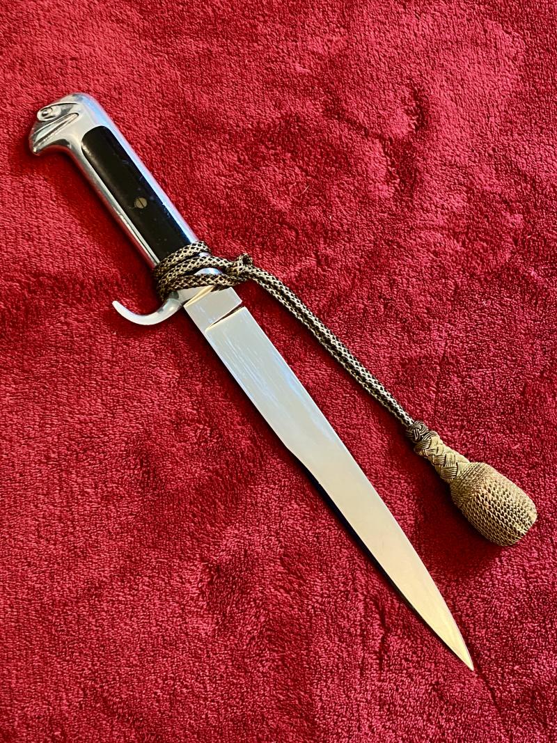 WW2 MVSN Fascist Senior Italian Officer's Dagger with rare Leather Hanger and Portepee