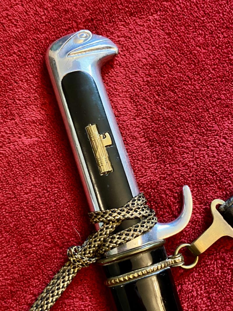 WW2 MVSN Fascist Senior Italian Officer's Dagger with rare Leather Hanger and Portepee