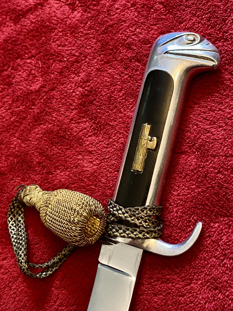 WW2 MVSN Fascist Senior Italian Officer's Dagger with rare Leather Hanger and Portepee