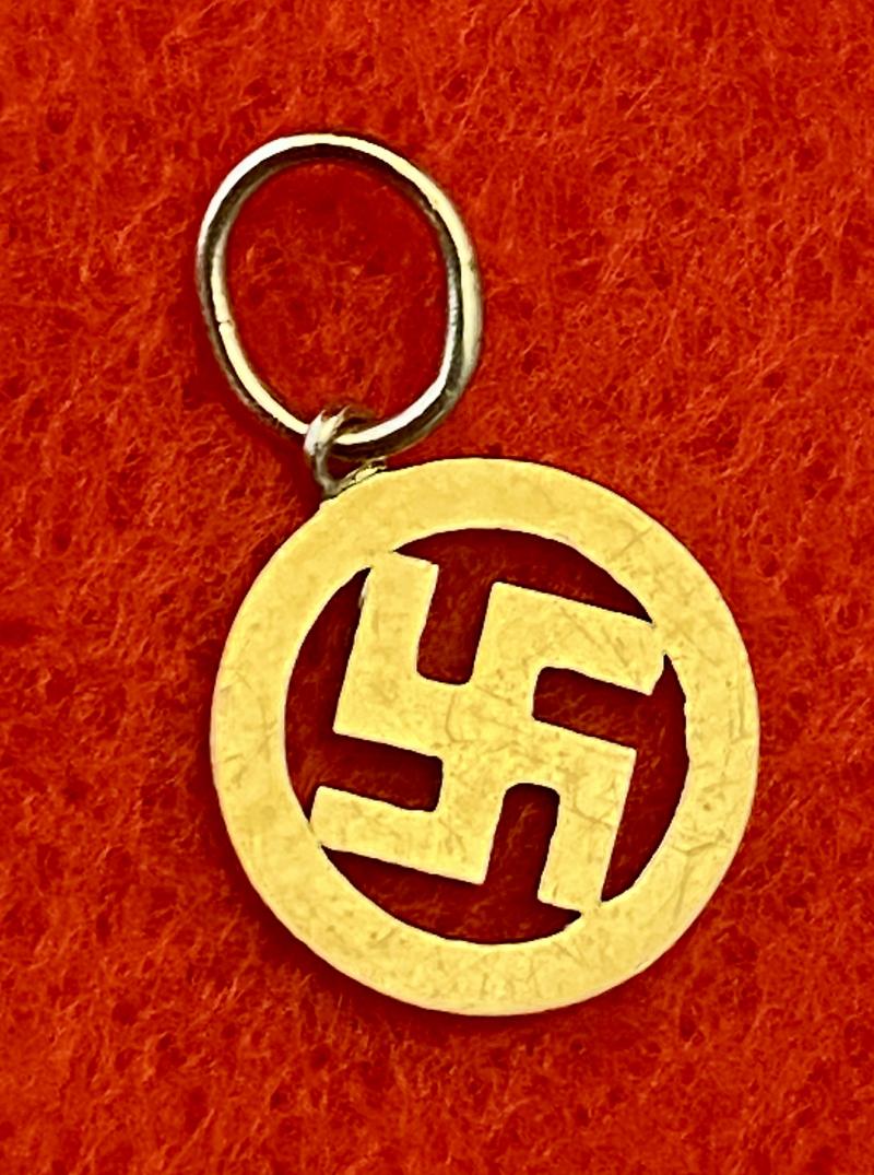 Nazi Party 9ct Gold Swastika Charm or Small Pendant