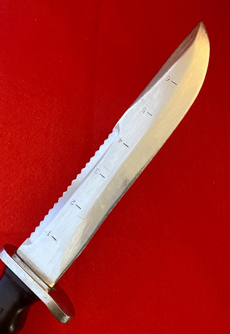 Unusual Combination of a U.S. Divers “Sea Hawk” Divers Knife and Sheffield Sharpening Rod in a Custom made Leather Sheath