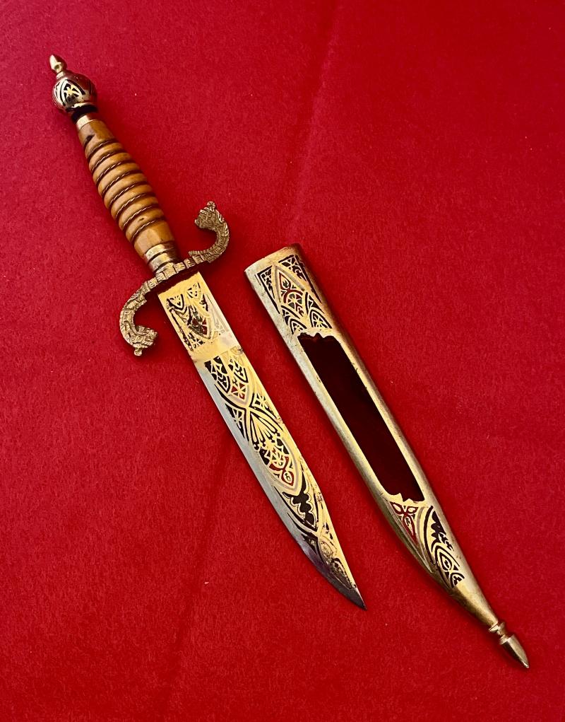Ornate Vintage Souvenir Spanish “Toledo” Dagger with 5.5
