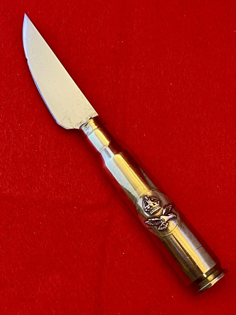 Souvenir RAF Afghanistan Letter Opener made using a .50 Cal Machine Gun Cartridge Case c2009